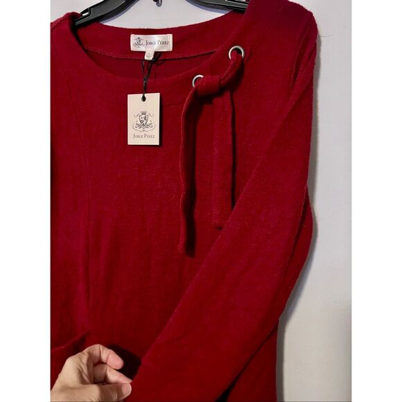 Jorge Perez dark Red Sweater Dress L - Picture 5 of 8